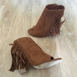 Fringe Open Toe Booties - Coconuts by Matisse
